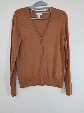 H&M Women’s Button‑Up Sweater Size S – Saddle Brown – Preowned